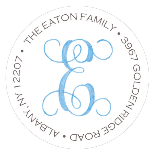 Sweet Welcome -Blue Round Address Labels